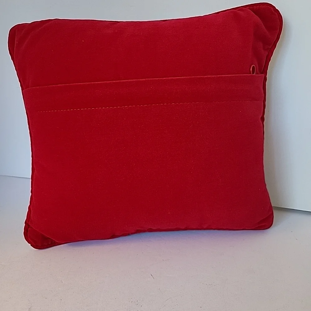 Vintage Holiday Santa Needlepoint Throw Pillow - 10